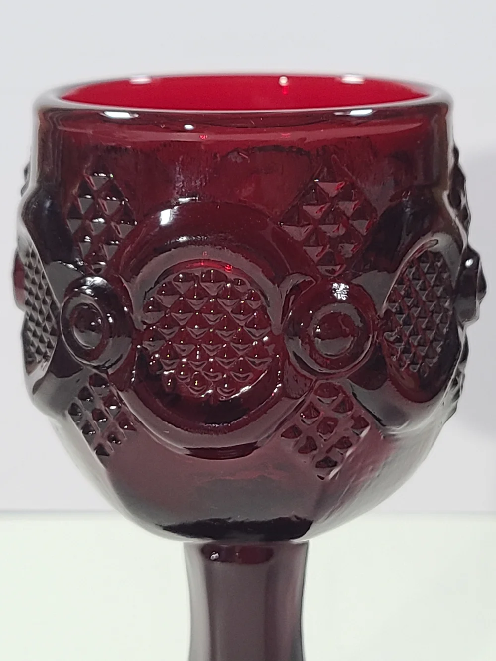 Vintage Avon Cape Cod 1896 Ruby Red Wine Goblets